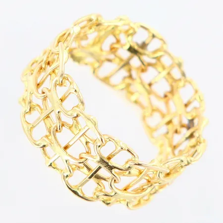 Ring X-länk med stav stl:17, bredd 9mm, 18K Vikt: 3,3 g
