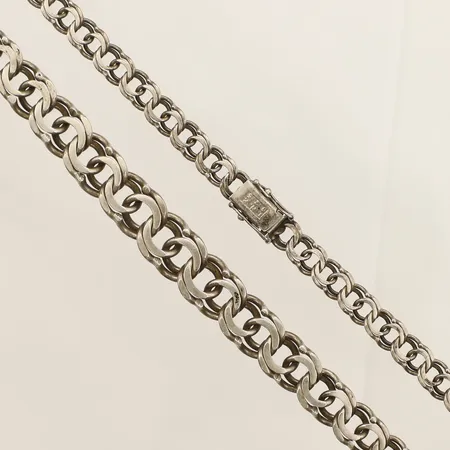 Collier Bismarck doserad längd 45cm bredd 7,1-11,5mm silver 925/1000 Vikt: 35,4 g