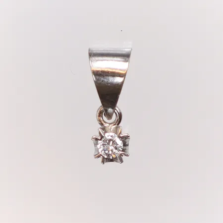 Hänge i vitguld med diamant 1xca0,05ct 4x10mm inklusive hängöglan, WGS (Bengt Wiktorssons G & S) Göteborg/Åsa 1981, 18K Vikt: 0,6 g