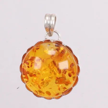 Hänge bärnsten längd 3,5cm bredd 24,1mm silver 925/1000 Vikt: 5,7 g