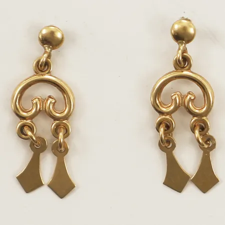 Ett par örhängen längd 20mm 18K Vikt: 1,3 g