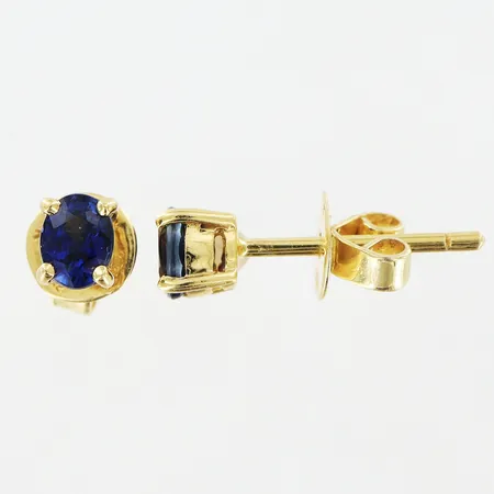 Örhängen blå stenar 3x4mm, 18K Vikt: 1,2 g