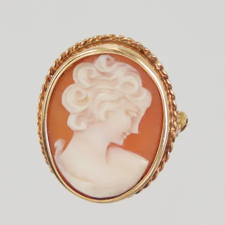 Brosch camé 28x20mm, Petterssons Eftr Juvelerar ab stockholm år 1955, 18K Vikt: 4,8 g