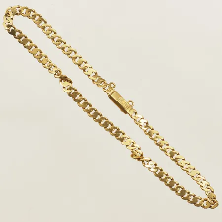 Armband manglad Pansar längd 20cm bredd 3,3mm något ojämna länkar 18K Vikt: 4,8 g