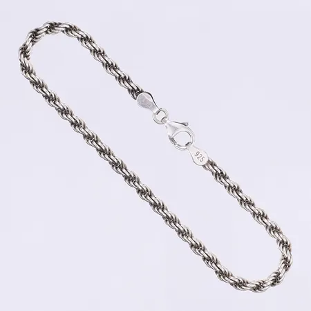 Armband Cordell 19,5cm bredd 3mm slitage liten buckla silver 925/1000 Vikt: 7,2 g
