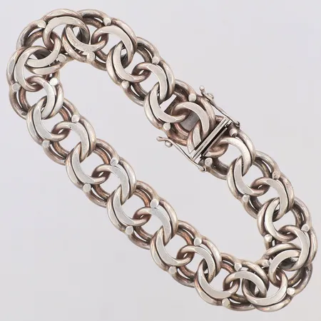 Armband Bismarck längd 20,5cm bredd 13,5mm 	Odenguld Hb 1988, silver 830/1000 Vikt: 48,8 g