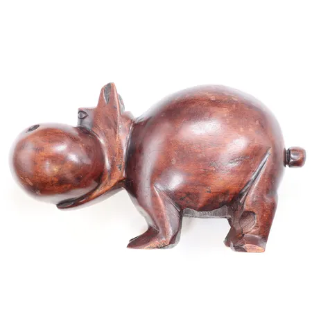 Skulptur i form av Flodhäst, höjd 12cm, 22x9cm, troligen Afrika