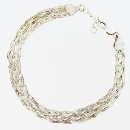 Armband guldfynd längd 18-20cm, bredd 8mm, flätad modell, silver 925/1000 Vikt: 5,1 g