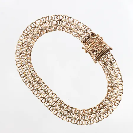 Armband x-länk med stav, 17,5cm, bredd: 8,8mm, Guldfynd, 18K Vikt: 9,8 g
