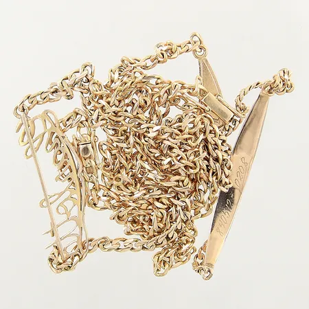 Diverse guldsmycken gravyr 18K Vikt: 37,8 g