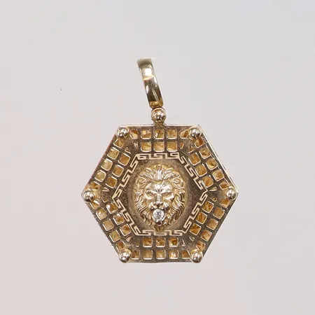 Hänge med lejon mönstrat 22x29mm 14K Vikt: 4,7 g