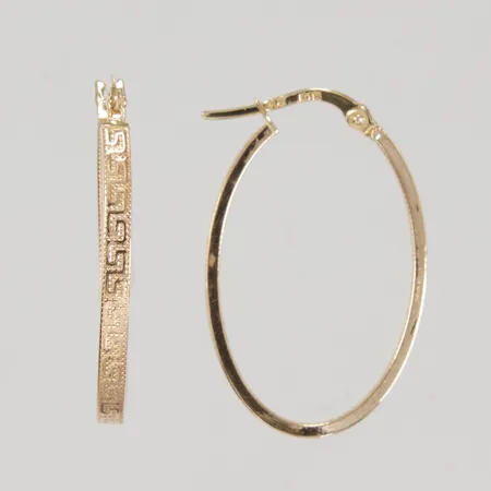 Örhängen längd 29,2mm bredd 2,4mm, meanderbård, 18K, Vikt: 1,4 g