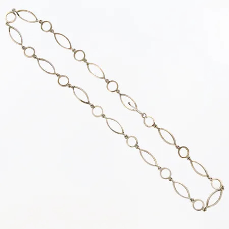 Collier längd 47cm, bredd 9mm, ostämplat, silver  Vikt: 18,7 g