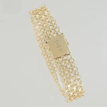 Armband längd 19 cm bredd 1,2 cm, 18K Vikt: 24,8 g