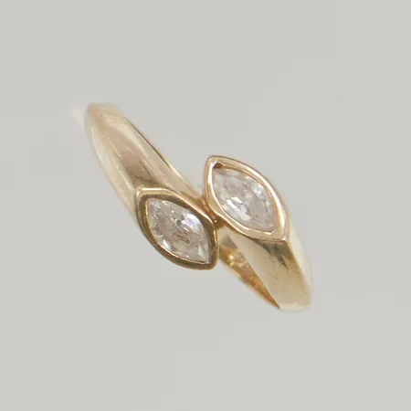 Ring stl 17½ med stenar 14K 2,7g.