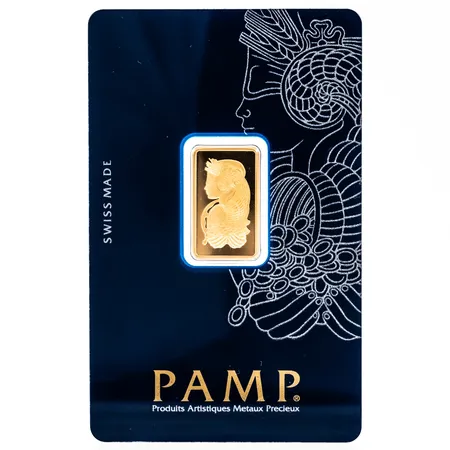 Finguldstacka PAMP Suisse 24K (999,9/1000) 5,0g. Nr.888356. Plomberad. Kvitto och kartong från Guldcentrum medföljer.