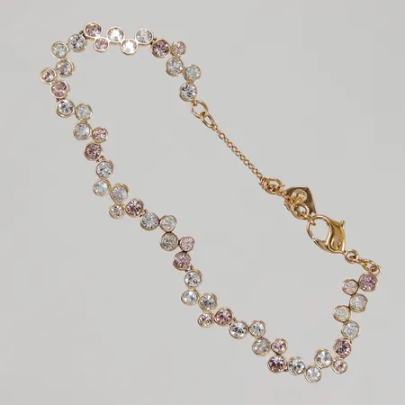 Armband Swarovski med stenar, 16cm/18cm, gulmetall