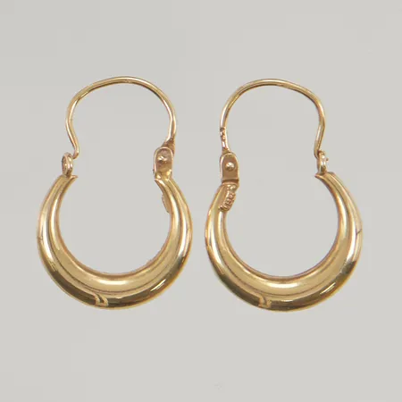Örhängen Creoler längd 20-21mm, bredd 2,8mm, ojämnheter, krok fäster dåligt, 18K,  Vikt: 1,9 g