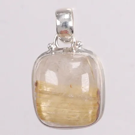 Hänge med rutilkvarts längd 3,3cm bredd 19,3mm silver 925/1000 Vikt: 7,9 g