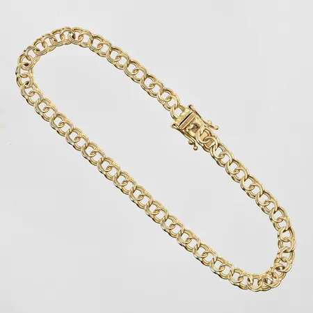 Armband Bismarck längd 19 cm bredd 4 mm, 18K. Vikt: 7,2 g