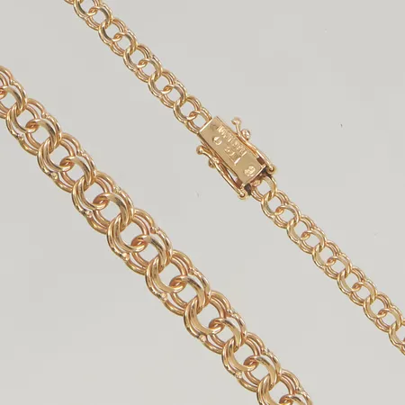 Collier doserad Bismarck 42cm bredd:3,7-6,8mm 18K 14,8g.