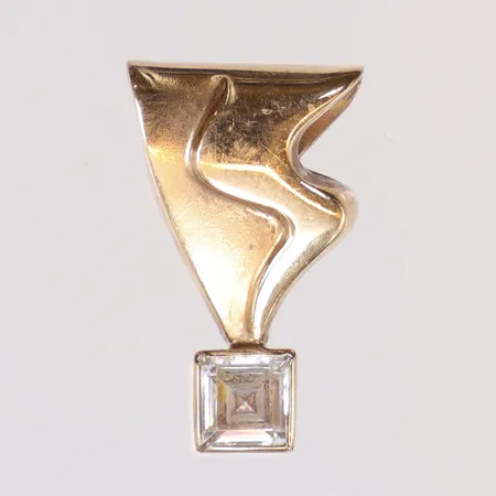 Hänge Pernilla Wiberg för Alton med vit sten 12x19mm 18K Vikt: 1,4 g