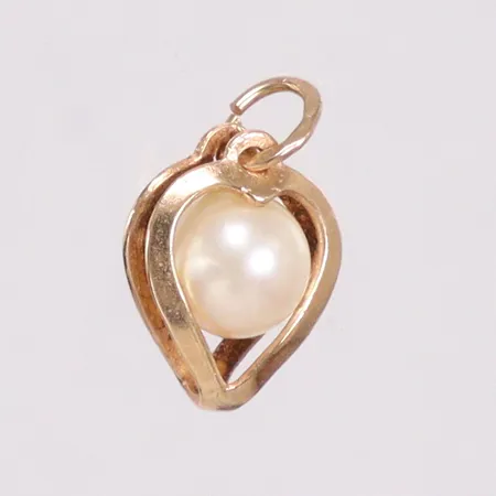 Hänge hjärta med pärla längd 1cm 18K Vikt: 0,8 g