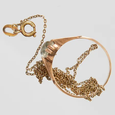 Diverse guld vit sten, hoptrasslat, trasigt, 14K, bruttovikt 3,0g Vikt: 3 g