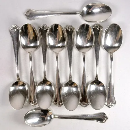 10 Skedar 16,5cm modell Symfoni Mema silver 830/1000 Vikt: 374,4 g