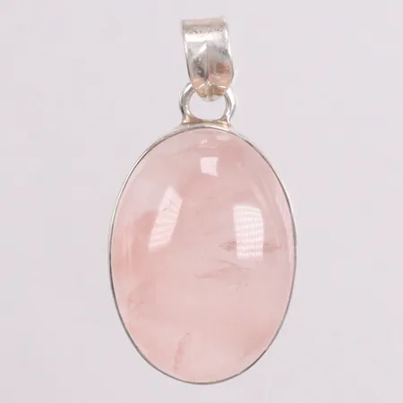 Hänge med rosenkvarts längd 3,5cm bredd 17,9mm silver 925/1000 Vikt: 7,7 g