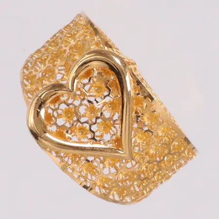 Ring genombruten dekor stl:20 bredd 4,7-17mm 21k Vikt: 6,2 g