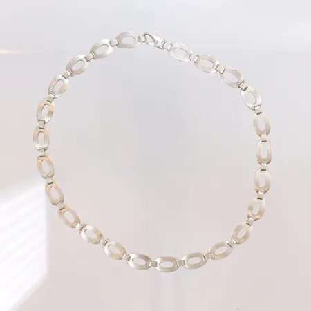 Halskedja, längd 43cm, bredd 10mm, GFAB, 925/1000 silver Vikt: 24,2 g