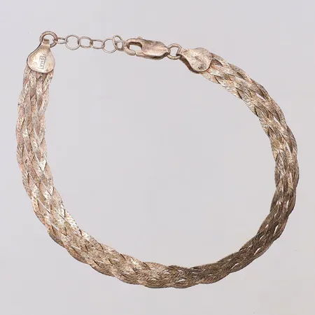 Armband flätat längd 18-20,5cm bredd 7,7mm, 925/1000 silver Vikt: 4,8 g