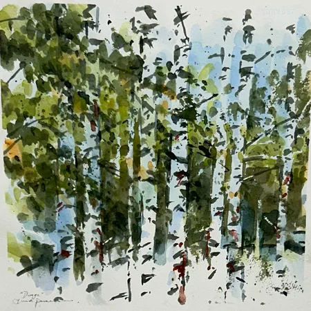 Tavla Lars A Persson akvarell på papper Dunge 28,5 x 28,5cm, glas ram Skickas med postpaket.