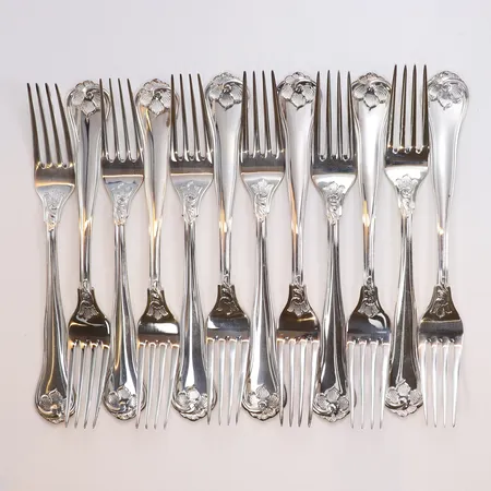 12 Gafflar, längd 18cm, bredd 6-24mm, 830/1000 silver Vikt: 469,5 g
