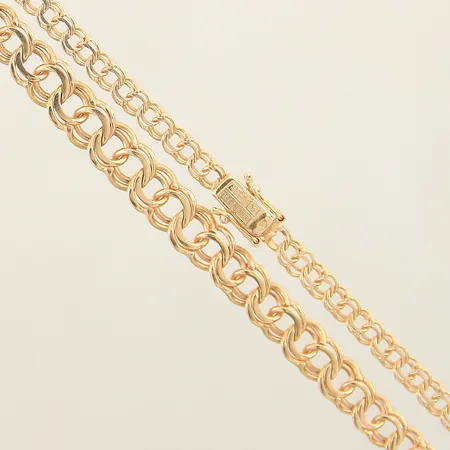 Collier doserad Bismarck längd 45cm bredd 4,4-8mm 18K Vikt: 24,3 g