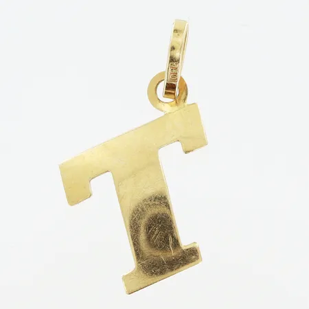 Hänge bokstaven T 20x10mm 18K Vikt: 0,4 g