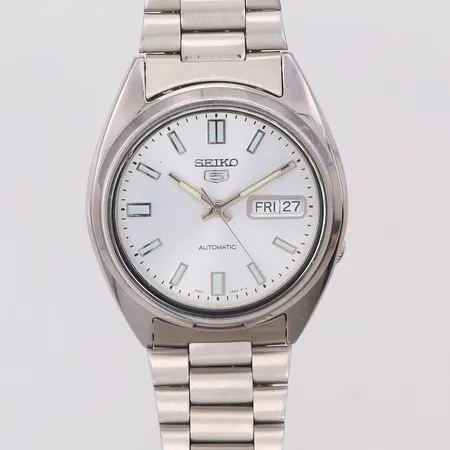 Herrur Seiko automatisk stål Ø38mm datum/dag referensnr 7S26 - 0480, stål, 2 extralänkar, box, låda