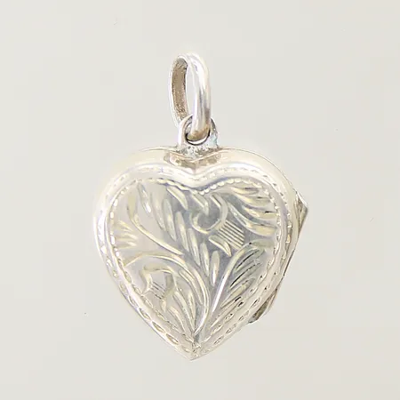 Hänge/Medaljong hjärta med dekor GHA öppningsbar 23x17mm, mindre buckla, silver 925/1000 Vikt: 2,8 g