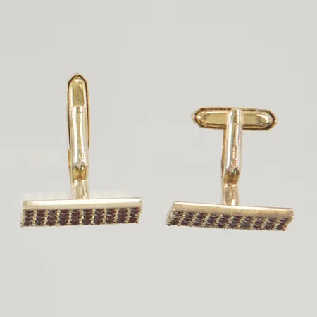 Manchettknappar med granater, 1x2cm S900/1000, 12,1g.