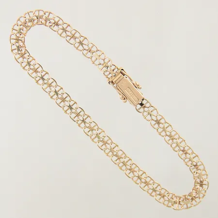 Armband X-länk med stav längd 20cm bredd 5,5mm 18K Vikt: 7,2 g