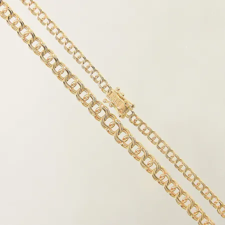 Collier doserad Bismarck längd 44,5cm bredd 3mm 18K Vikt: 10,4 g