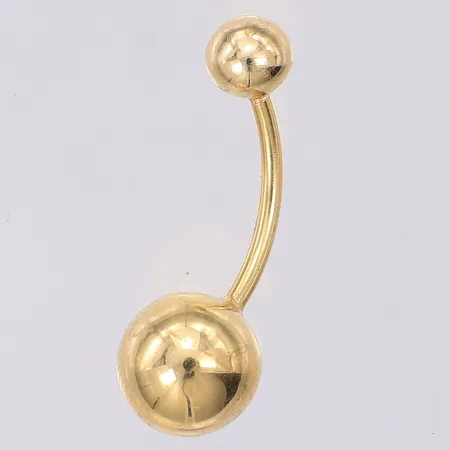 Navelpiercing längd 24mm kulor Ø5/8mm, 14K Vikt: 1,2 g
