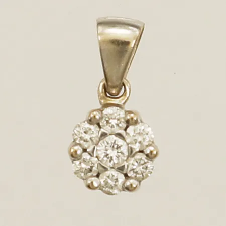 Hänge med diamanter 7xca 0,02-0,03ct längd 12,3mm bredd 5,9mm GHA vitguld 18K Vikt: 0,8 g