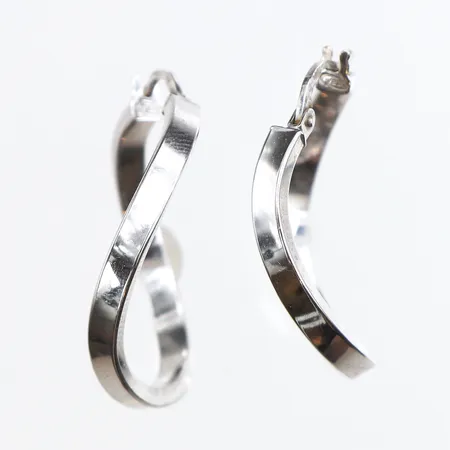 Örhängen paret, vitguld, stämplade Italien, diameter 27 mm, 18K. Vikt: 2,8 g