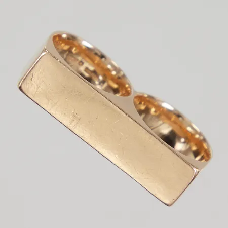 Klackring tvåfingerring hoplödd stl 17½, stl 17¾, bredd 8,7-9,9mm, 18K Vikt: 34,1 g