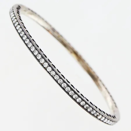 Armband Pandora stelt 55x46mm, vita stenar, emalj, Ale, silver 925/1000 Vikt: 12,3 g