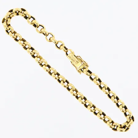 Armband ärtlänk längd 20cm, bredd 5mm, mindre bucklor, 18K Vikt: 6,9 g