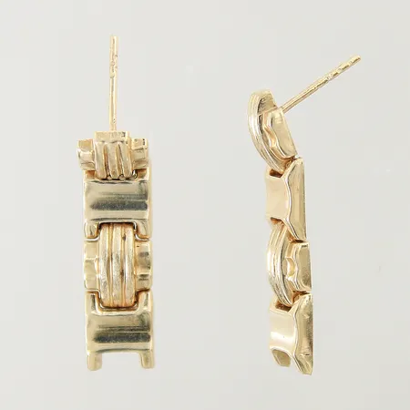 Örhängen 30x7,8mm saknar snurrebusar ostämplade 14K Vikt: 3,6 g