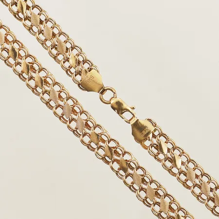 Collier längd 43,5cm bredd 6,6mm 14K Vikt: 7,5 g